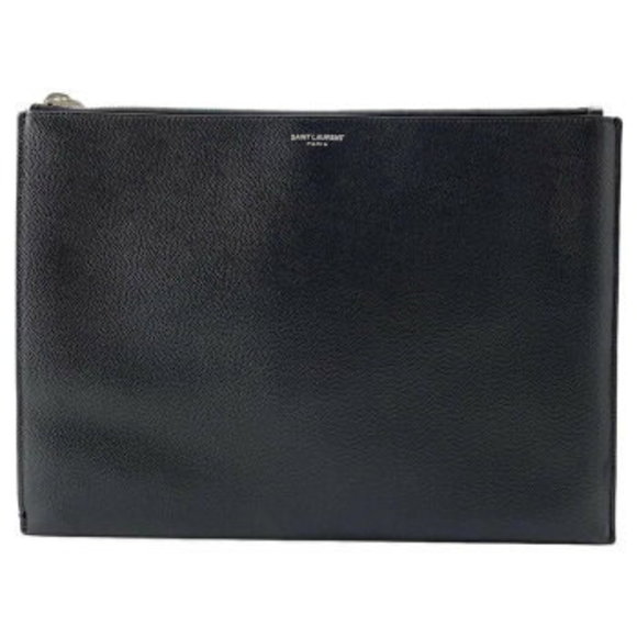 Saint Laurent Paris Clutch Bag Zip Tablet Sleeve Black - Picture 1 of 8